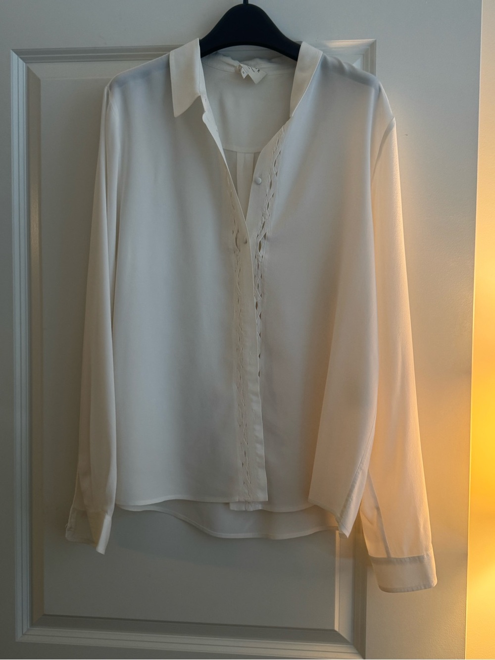 Sézane Ivory White Long Sleeve Blouse Top Size 44 / XXL